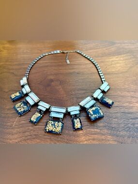 Baublebar Statement Navy and Gold Flake Necklace - Women Jewelry